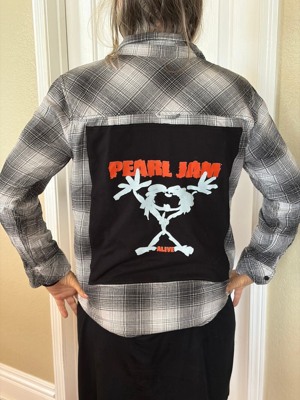 Pearl Jam Upcycled Flannel Shirt Unisex Size Small S